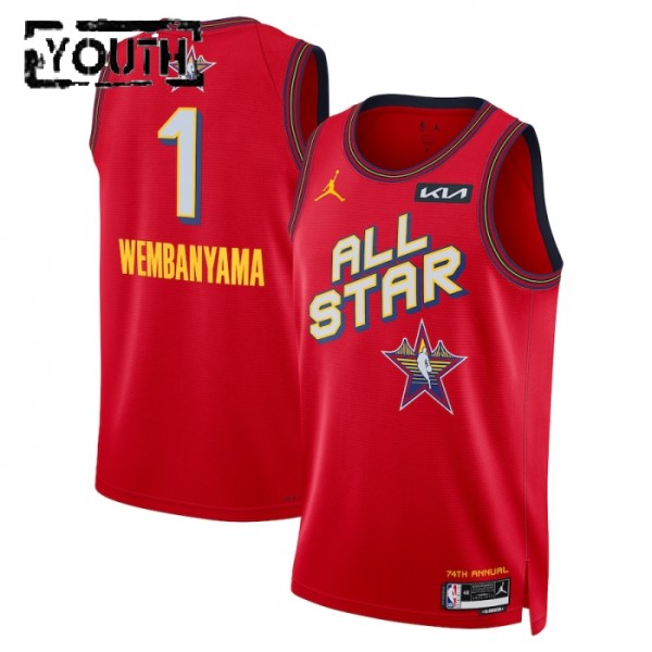 All-Star 2025 Trikot Victor Wembanyama Jordan Rot Swingman - Kinder
